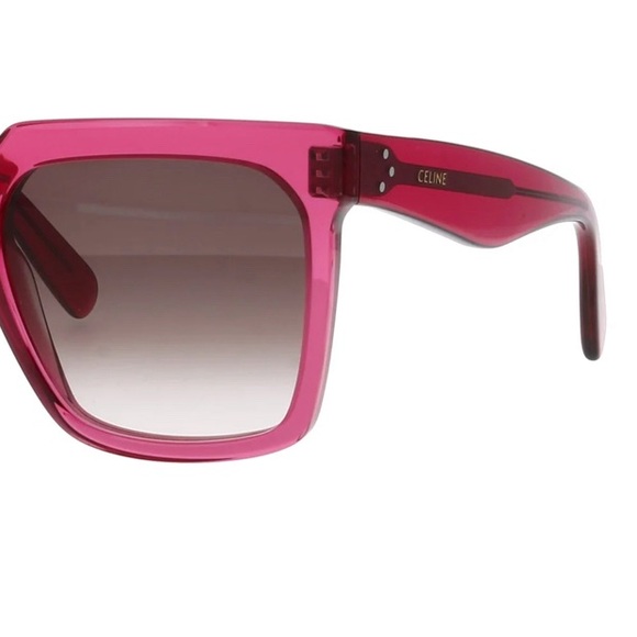 CELINE TRANSPARENT FUCHSIA/BROWN GRADIENT ACETATE SUNGLASSES CL4055IN - Picture 3 of 5